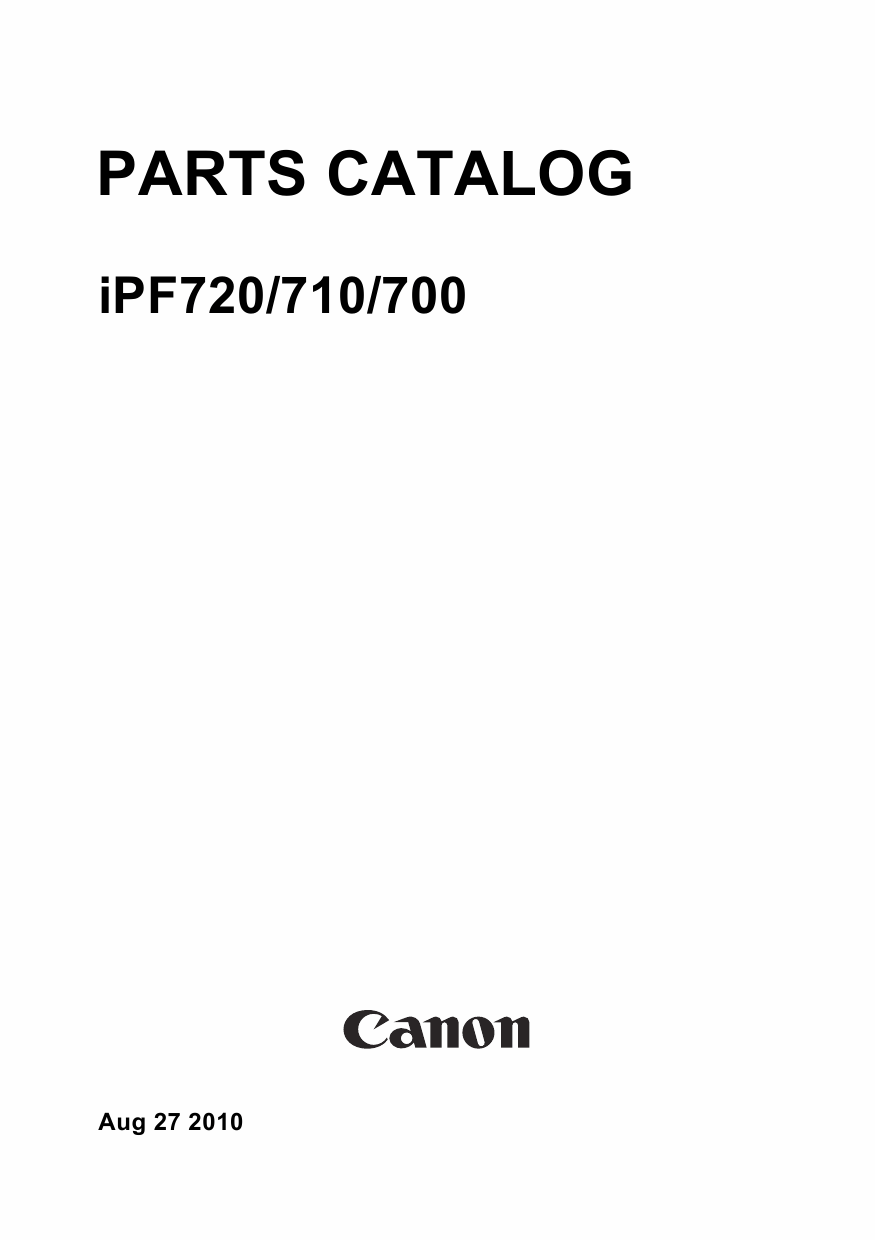 Canon imagePROGRAF iPF-720 710 700 Parts Catalog Manual-1